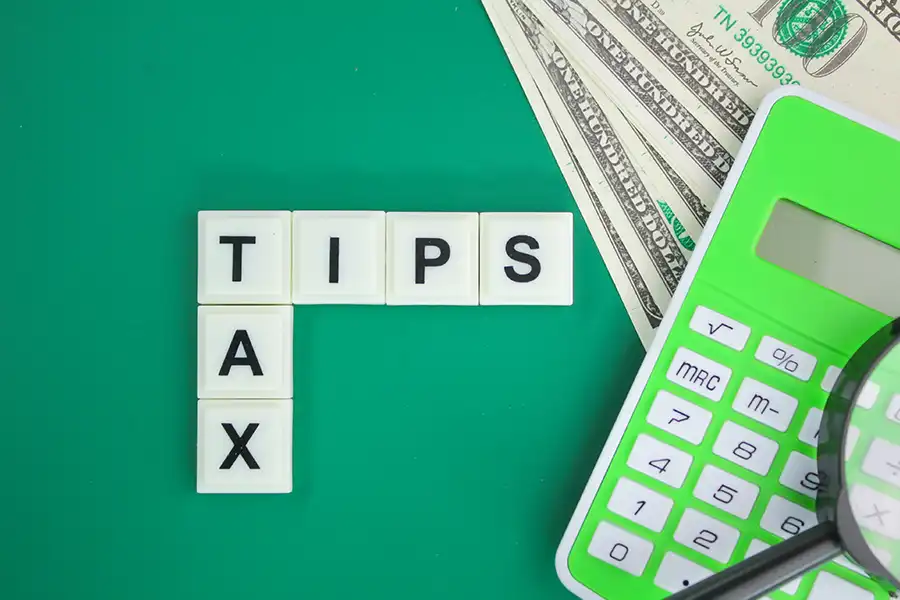 JLW Tax & Bookkeeping—Letter tiles spelling out “tax tips” in an office in Springfield, IL.